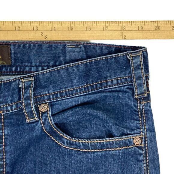 1921 Jeans Mens 38 x 34 Blue Stretch Slash Western Glove Work Slim Cowboy Denim - Picture 10 of 15